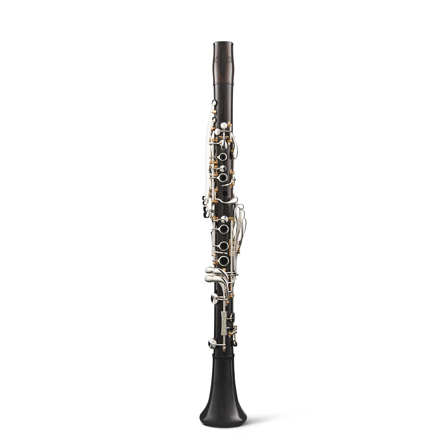 backun-bb-clarinet-lumiere-grenadilla-silver-with-gold-posts-front