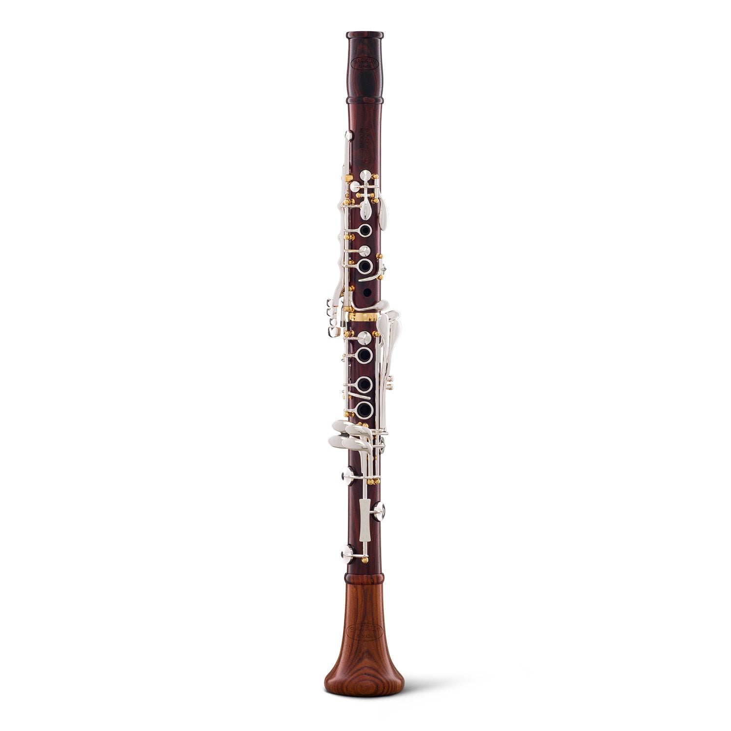 backun-bb-clarinet-protege-cocobolo-silver-with-gold-posts-front