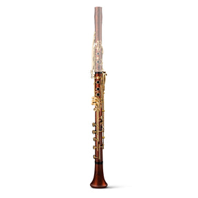backun-lumiere-a-basset-clarinet-lower-joint-cocobolo-gold-front