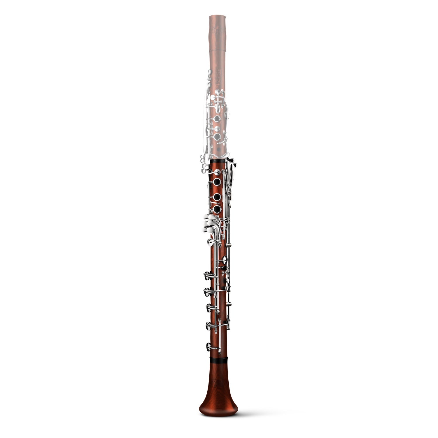 backun-lumiere-a-basset-clarinet-lower-joint-cocobolo-silver-front