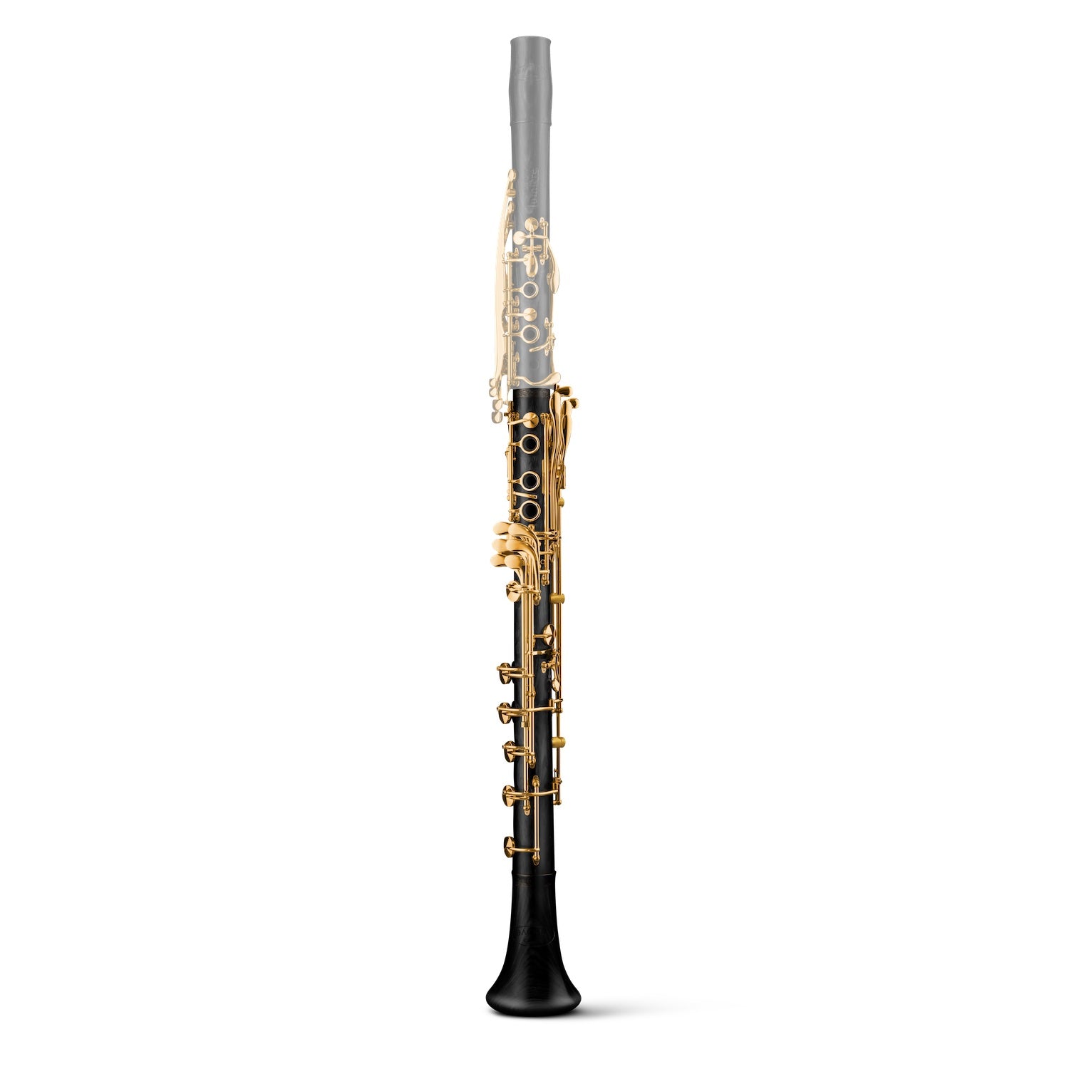 backun-lumiere-a-basset-clarinet-lower-joint-grenadilla-gold-front