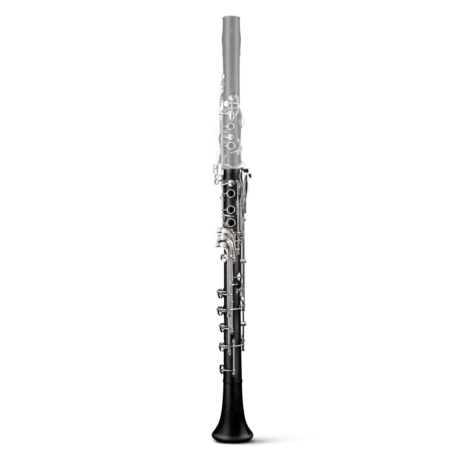 backun-lumiere-a-basset-clarinet-lower-joint-grenadilla-silver-front