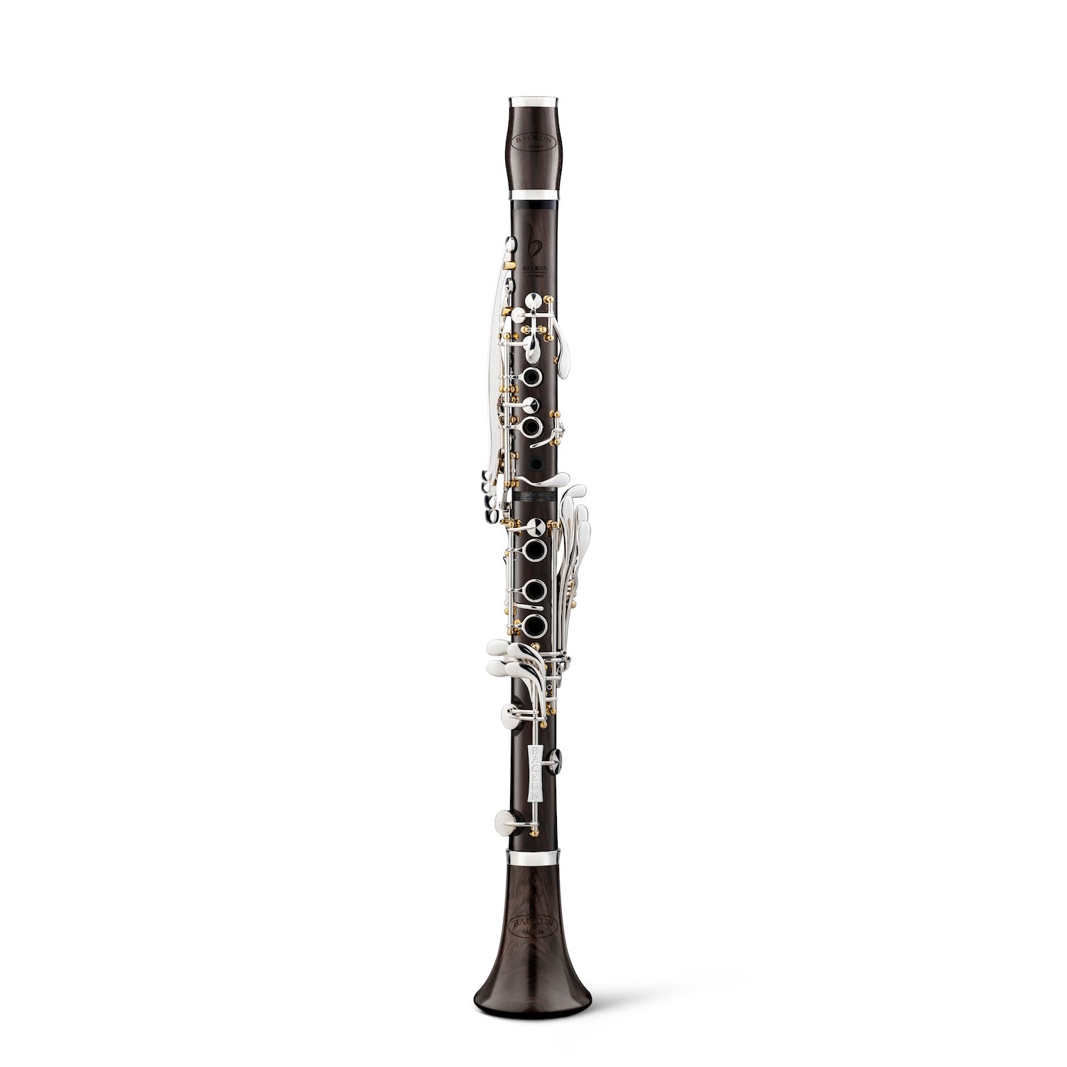 backun-bb-clarinet-essence-grenadilla-synthetic-liner-silver-with-gold-posts-front