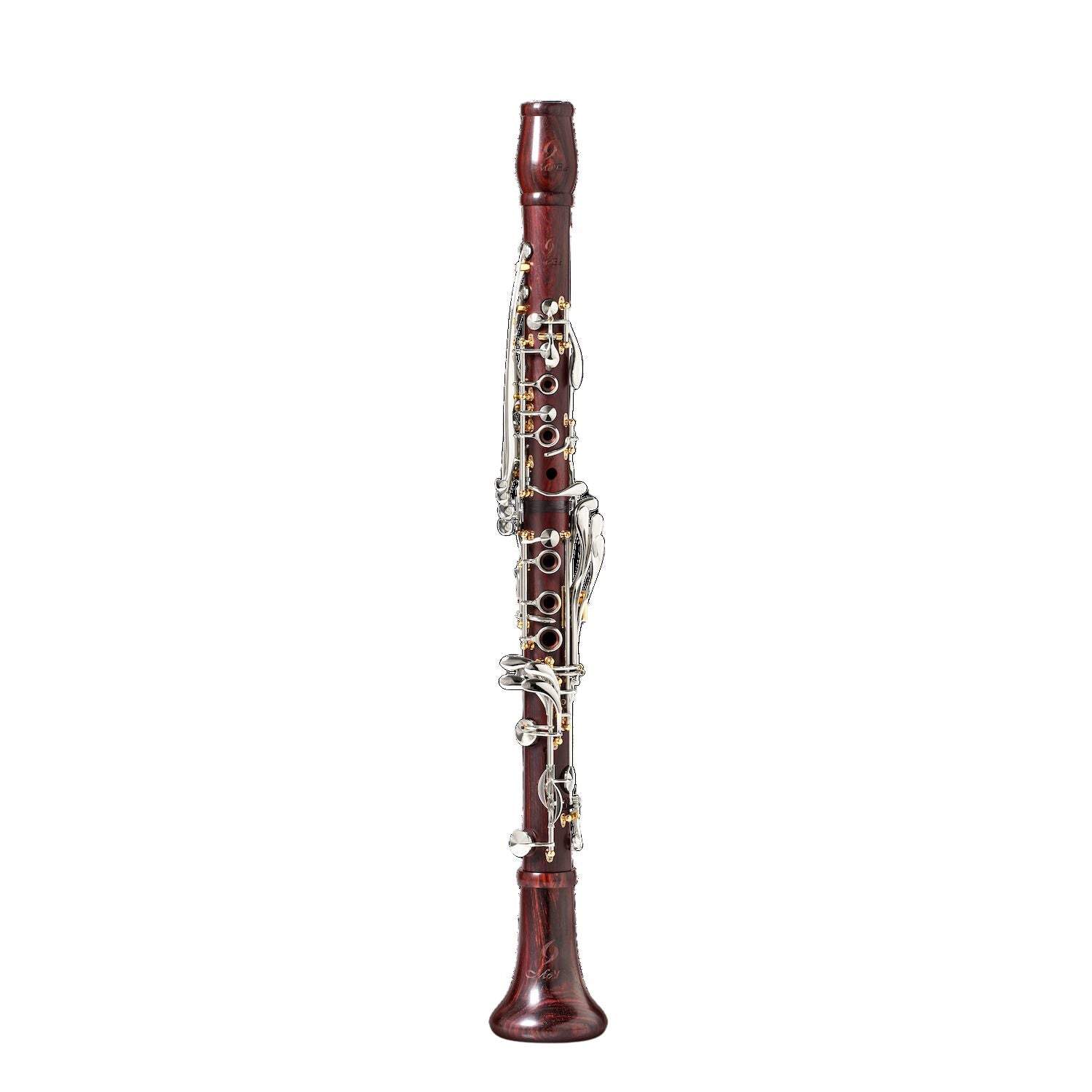 backun-bb-clarinet-moba-cocobolo-silver-with-gold-posts-front
