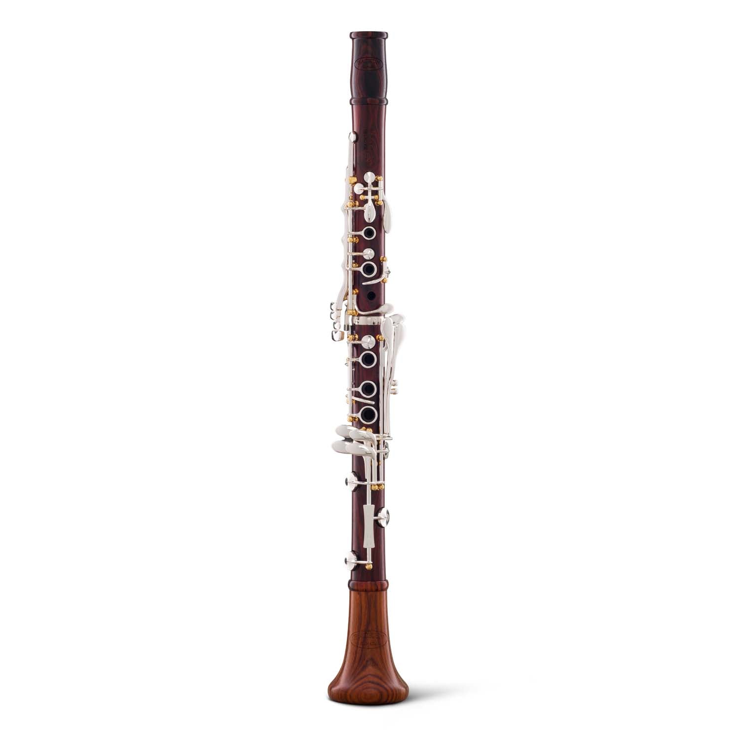 backun-bb-clarinet-protege-cocobolo-silver-with-gold-posts-front