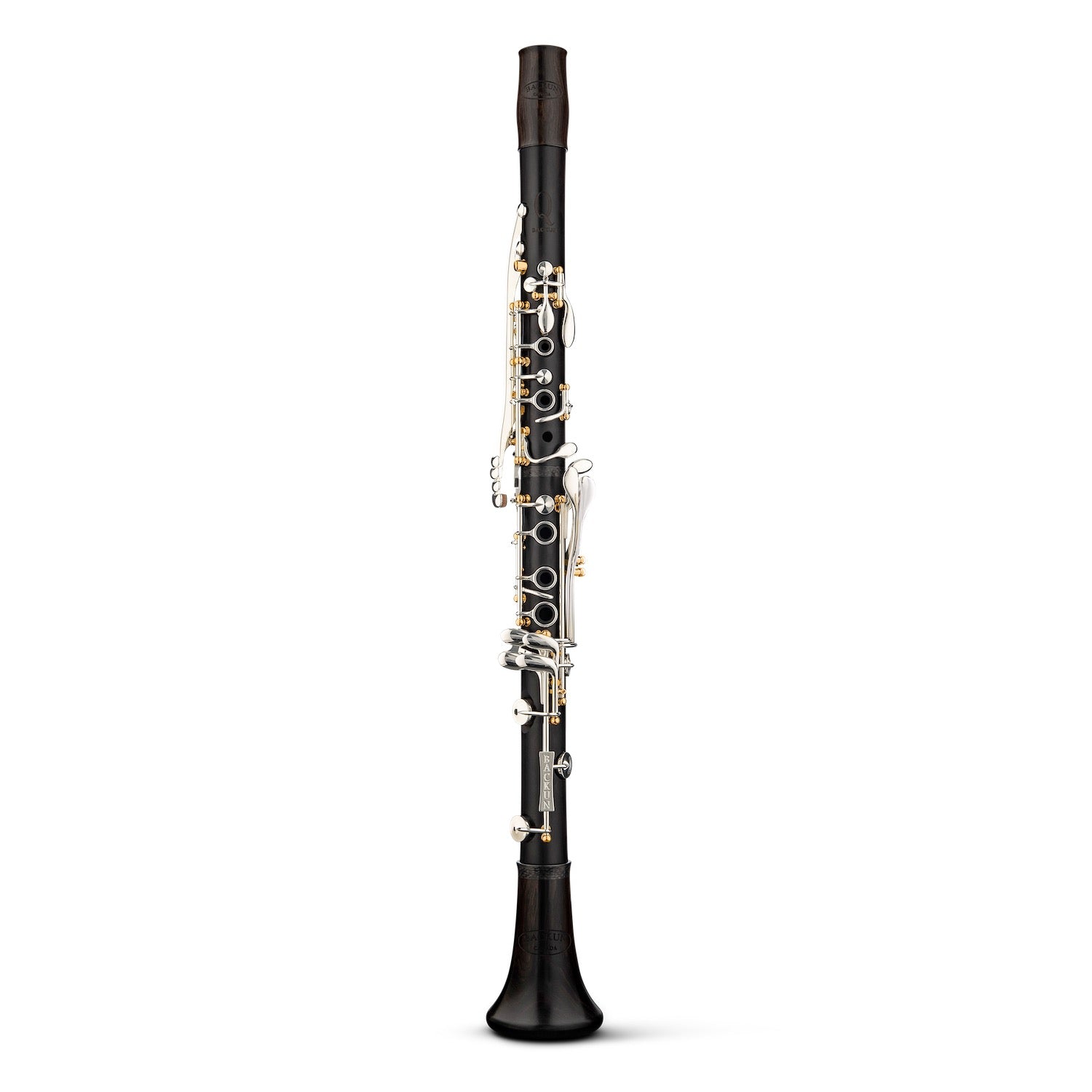 backun-a-clarinet-Q-series-grenadilla-silver-with-gold-posts-front